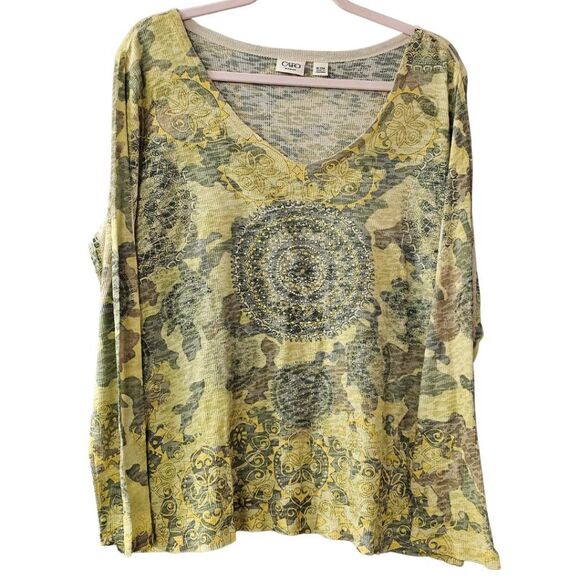 CATO Women's Thermal Top Size 18/20 Sublimination Print Long Sleeve Lightweight - Picture 2 of 9